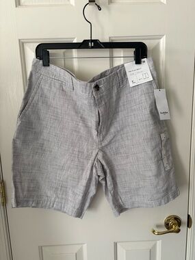 Goodfellow & Co Light Gray Linen-Blend Flat Front Shorts